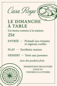 Le dimanche à table à Casa Roya
