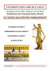 Université populaire : la justice peut-elle être indépendante ?