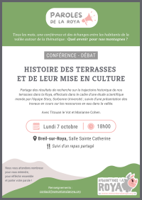 Histoire des terrasses et de leur mise en culture