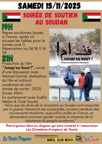 Soirée de soutien au Soudan