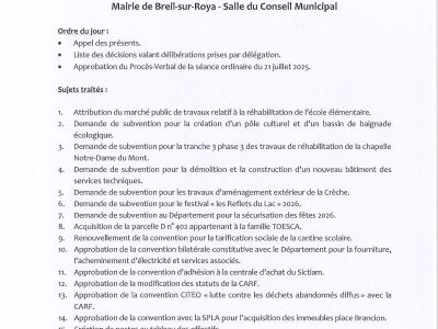 Conseil Municipal du 06/10/2025
